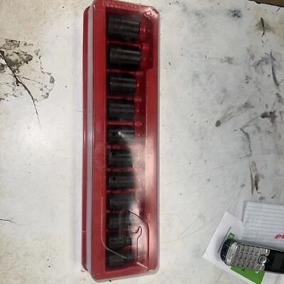 Snap On 11 Piece 1/2" Drive Shallow Impact Sockets SAE PAKLD066 - Image 1 of 4