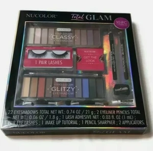 Nucolo Total Glam~ 30 Piece Cosmetic Set Eyeliner Eye Shadows Eye Lashes ~New~ - Picture 1 of 3