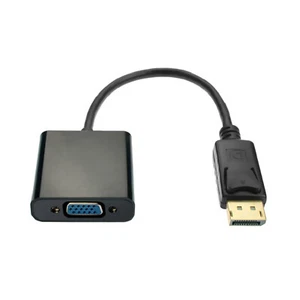 Black DP to VGA Converter Connector Replacement For TV Laptop Computer Projector - Picture 1 of 10