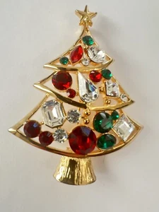 🔥 Broche prendedor árbol de Navidad Eisenberg pedrería hielo vintage nuevo firmado - Imagen 1 de 4