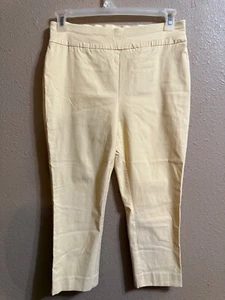 CHICO'S SO SLIMMING CROP PANTS CHICO'S SZ 1.5 (10) YELLOW TAPERED LEG PULL ON - Picture 1 of 3