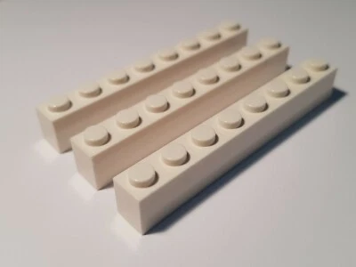 LEGO® 3 X 3008 Ladrillo Básico 1 X 8 Blanco (#ACGB) - Imagen 1 de 3