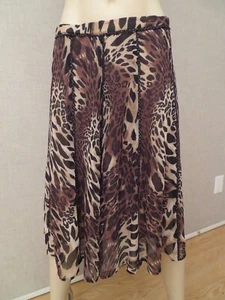 Gonna foderata con stampa leopardata Coldwater Creek nuova con etichetta taglia PS - Foto 1 di 12