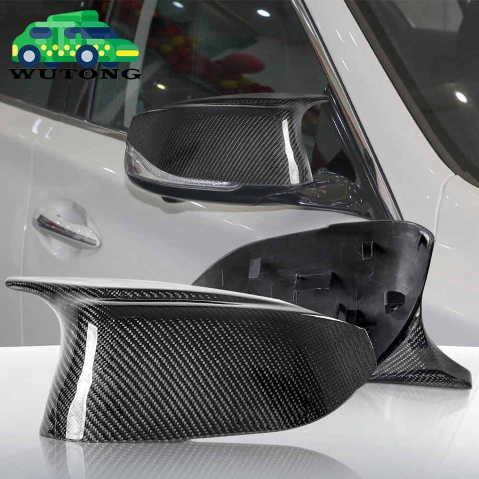 FOR INFINITI Q50 2014-2018 M STYLE REAL CARBON FIBER REAR SIDE MIRROR COVER CAP - Image 1 of 4