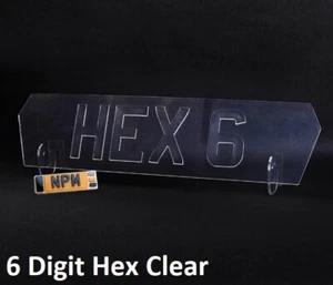 Matrícula de cordero hexagonal legal de 6 dígitos material plástico acrílico pegajoso transparente - Imagen 1 de 12