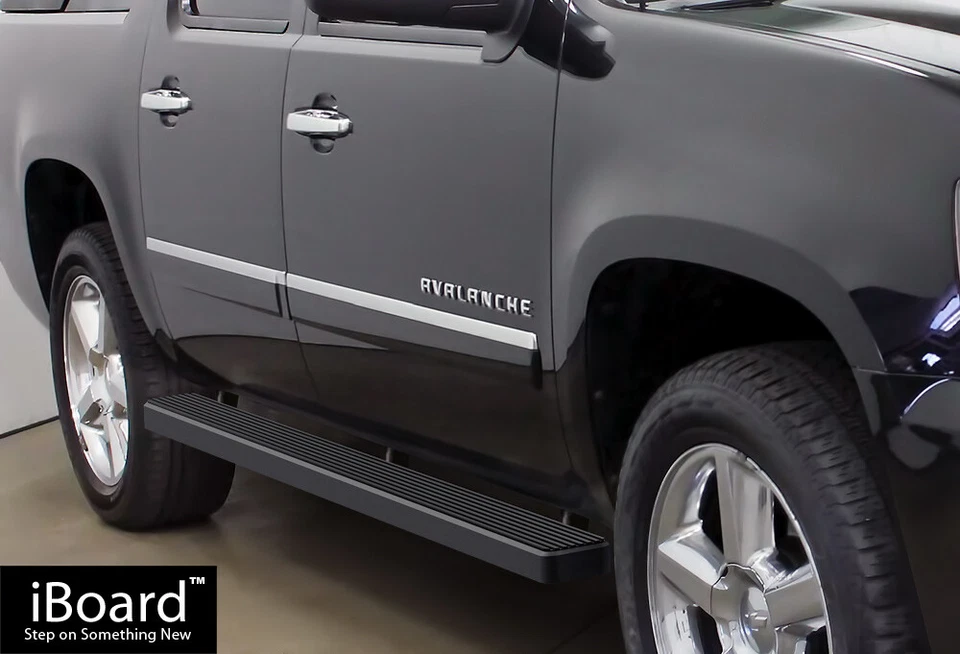 Escalones laterales iBoard premium 5" negro aptos 00-20 Chevy Avalanche Suburban GMC Yukon XL Foto 1 de 4