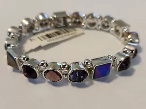 Pulsera Nine West Stretch Cristal Piedra Plateada Nueva con etiquetas. - Imagen 1 de 5