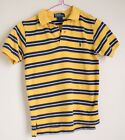 Polo by Ralph Lauren boy's yellow striped short sleeve polo shirt size 7 T