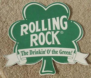 Rolling Rock Bier Kleeblatt Drinkin' O The Green Schild New Old Stock Latrobe PA 96 - Bild 1 von 5