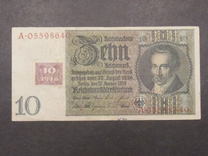 Geldschein von DDR 10 Mark (mit Kupon) 1948. SELTEN ! - Bild 1 von 2