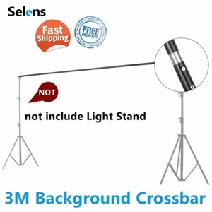 Studio Backdrop Support Crossbar 3m Telescopic Background Crosspole Heavy Duty - Picture 1 of 10