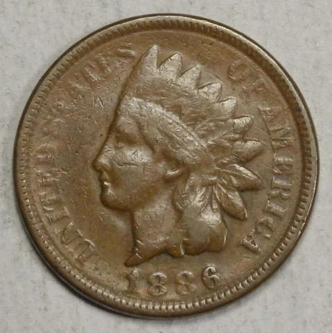 1886 Type 2 Indian Cent, Struck Through Grease, Error, Better Date  1208-15 Cover