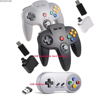 Wireless Controller for Nintendo 64 N64 Console /PC Windows Switch w/ Rumble Pak - Image 1 of 4