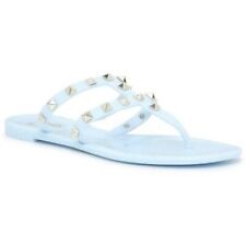 Mix No. 6 Tinera Light Baby Blue Studded Spike Strappy Thong Sandals Size 8 NWOT