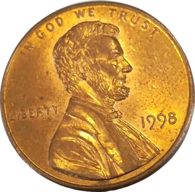 usa 1 cent lincoln penny 1998 - Image 1 of 2
