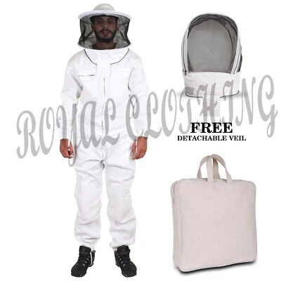 Protective  Ventilated  Beekeeping Suit with Detachable Veil, Beekeeper Clothing - Image 1 of 4