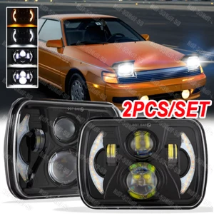 2x 5x7" 7x6" LED Headlights Hi/Lo DRL For Toyota MR2 1986-1995 Celica 1982-1993 - Picture 1 of 9