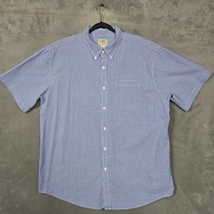 Camisa LL Bean Para Hombre XL Azul Cuadros Luz Seersucker Textura S/S Botón Abajo - Imagen 1 de 7