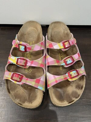 Sandalia BIRKENSTOCK Papillio Rosa Rayas Multicolor Cuero 40-LIGERAMENTE USADA Foto 1 de 4