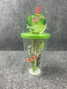 Mountain Dew Tumbler & Beauty Set; Lip Glosses Nail Polish Nail Stickers NEW - Picture 1 of 9