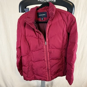 Lands End Raspberry Full-Zip Down Puffer Jacket Women's Medium - Picture 1 of 5