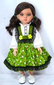 "Frischer Frühling" Custom Paula Reina Puppe 13" grüne Augen und braune Haare - Bild 1 von 4