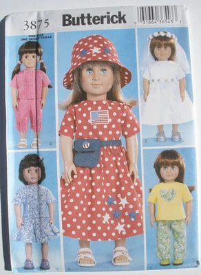 BUTTERICK 3875 PATTERN CLOTHES/BRIDE FOR AG AMERICAN GIRL AND 18" DOLLS - Image 1 of 2