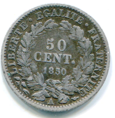 France 50 Centimes 1850-A KM-769.1 nice coin    lotsep5751 - Image 1 of 2