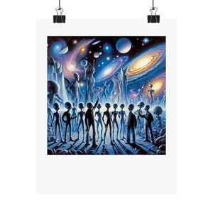 Alien Encounter Matte vertikale Poster | Kosmische Wandbilder, Sci-Fi Deko, [...] - Bild 1 von 5