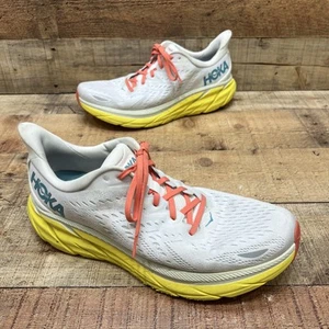 Hoka One One Clifton 8 Men’s Running Shoes White/Yellow Size 12 D - Picture 1 of 15