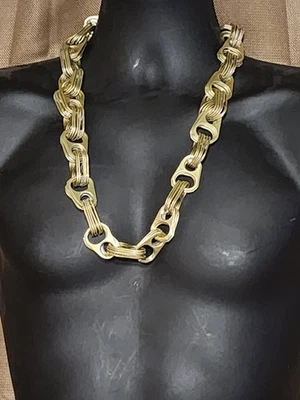 Collar 28" Tono Dorado - Tirador de Aluminio "Pestañas Grandes" Cadena Continua ⛓ Foto 1 de 4