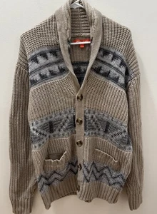 Jack Threads Herren Größe Large Schalkragen WEICHE WOLLE Strickjacke Pullover hellbraun beige - Bild 1 von 11