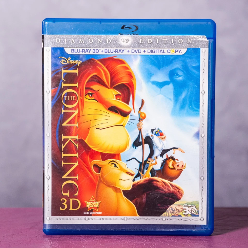 The Lion King 3D Blu-ray + Blu-ray + DVD + Digital Copy Diamond Edition (1994, R - Image 1 of 1