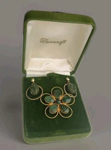 Danecraft Burt Cassell Set 12k GoldFilled Pierced Earrings & Brooch w Case apr25 - Picture 1 of 15