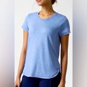 Athleta Uptempo Tee NWT Blue Short Sleeve Lightweight Casual Stretch Top XXS - Picture 1 of 7