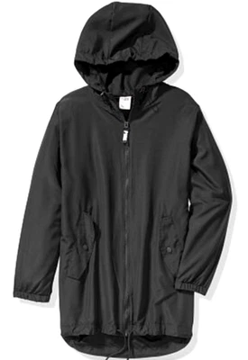 NUEVO CON ETIQUETAS CHAQUETA IMPERMEABLE ANORAK CORTAVIENTOS CON CAPUCHA ROSA'S SECRET ROSA NEGRO M/L Foto 1 de 4