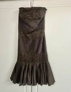 Y2K Vintage Banana Republic Silk Formal Western Fishtail Cocktail Dress 8 - Picture 1 of 23