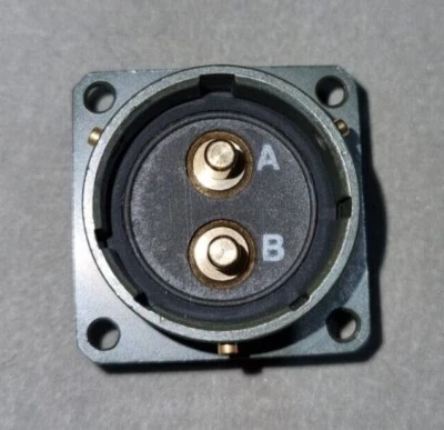 Amphenol Military spec 2-pin panel mount receptacle connector - 62GB-12E18-02PN - Image 1 of 3