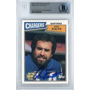 Dan Fouts Signed 2001 Topps Archives #146 Chargers Card AUTO Beckett Slabbed - Picture 1 of 6
