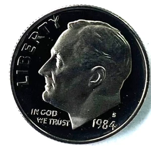 Moneda de diez centavos de prueba Roosevelt 1984 S 10c San Francisco - Imagen 1 de 2