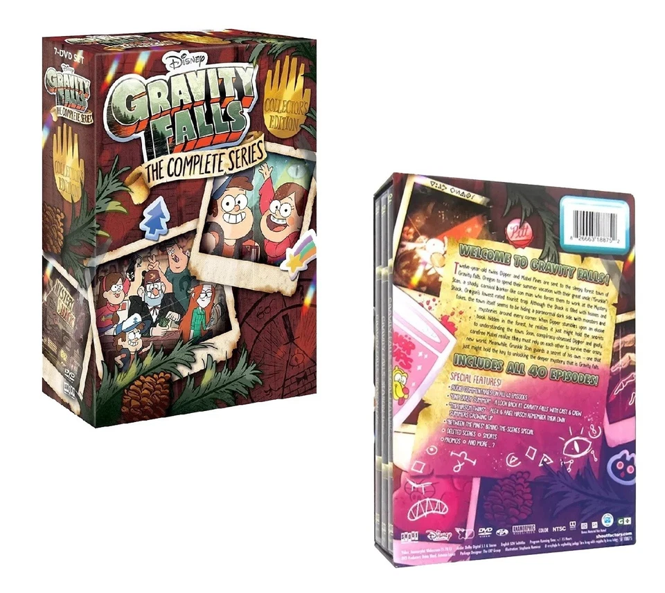 Gravity Falls: The Complete Series (DVD) Box-Set, Free Shipping! Foto 1 de 4