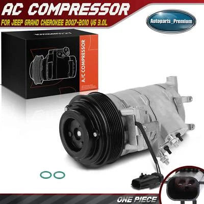 Compresor de aire acondicionado con embrague para Jeep WK Grand Cherokee 2007 2008-2010 con 7 ranuras Foto 1 de 4