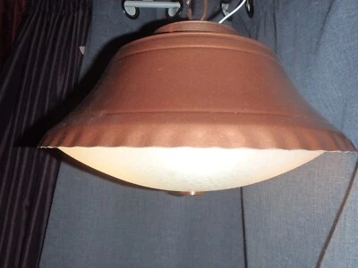 Luminária de teto vintage 1960 MCM Moe cobre atômica cozinha - Imagem 1 de 4