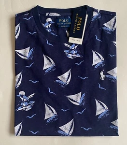 $65 NWT Mens Polo Ralph Lauren Skipper Sailing Bear Classic Fit T-Shirt Navy - Picture 1 of 3