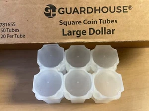 6 nuevos tubos cuadrados de plástico Guardhouse para dólares grandes EE. UU. - Imagen 1 de 3