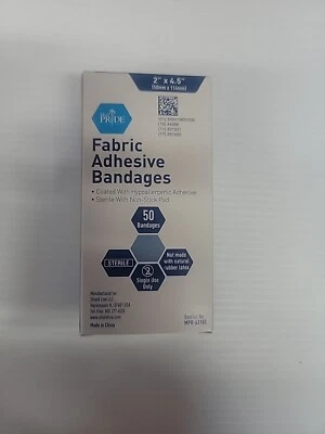 MED PRIDE Medpride Sterile Fabric Adhesive Bandages [50 Count]- 2” x 4.5'' - 50 Count