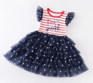 NEW Boutique 4th of July Free to Sparkle Girls Star Tutu Dress - Picture 1 of 13
