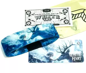 ZOX **WHITE HART** Silver Strap Med Mys Wristband w/Card FAIRY & DEER - Picture 1 of 3