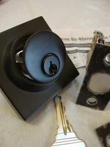 GOLDWARM Exterior DOOR DEADBOLT W/LOCK Matte Black w/key Heavy Duty Zinc Alloy - Bild 1 von 4