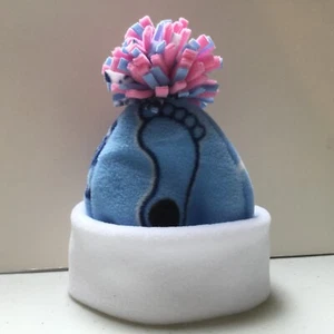 UNC Carolina Tarheels BABY HAT HANDCRAFTED newborn BEANIE CAP FLEECE Girl PINK - Picture 1 of 4
